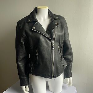 Adnan Leather Motorcycle Jacket Small